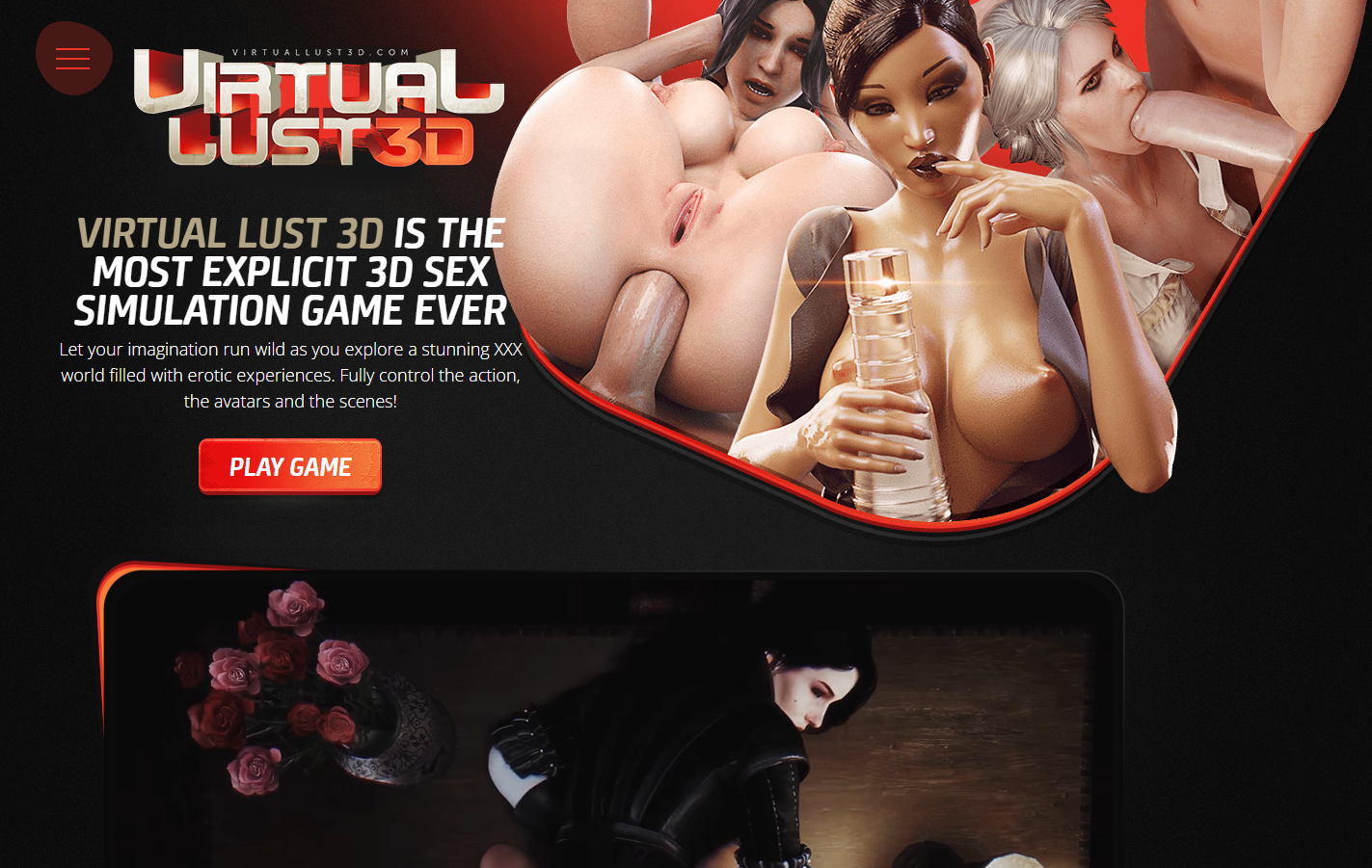 VirtualLust3D.com homepage